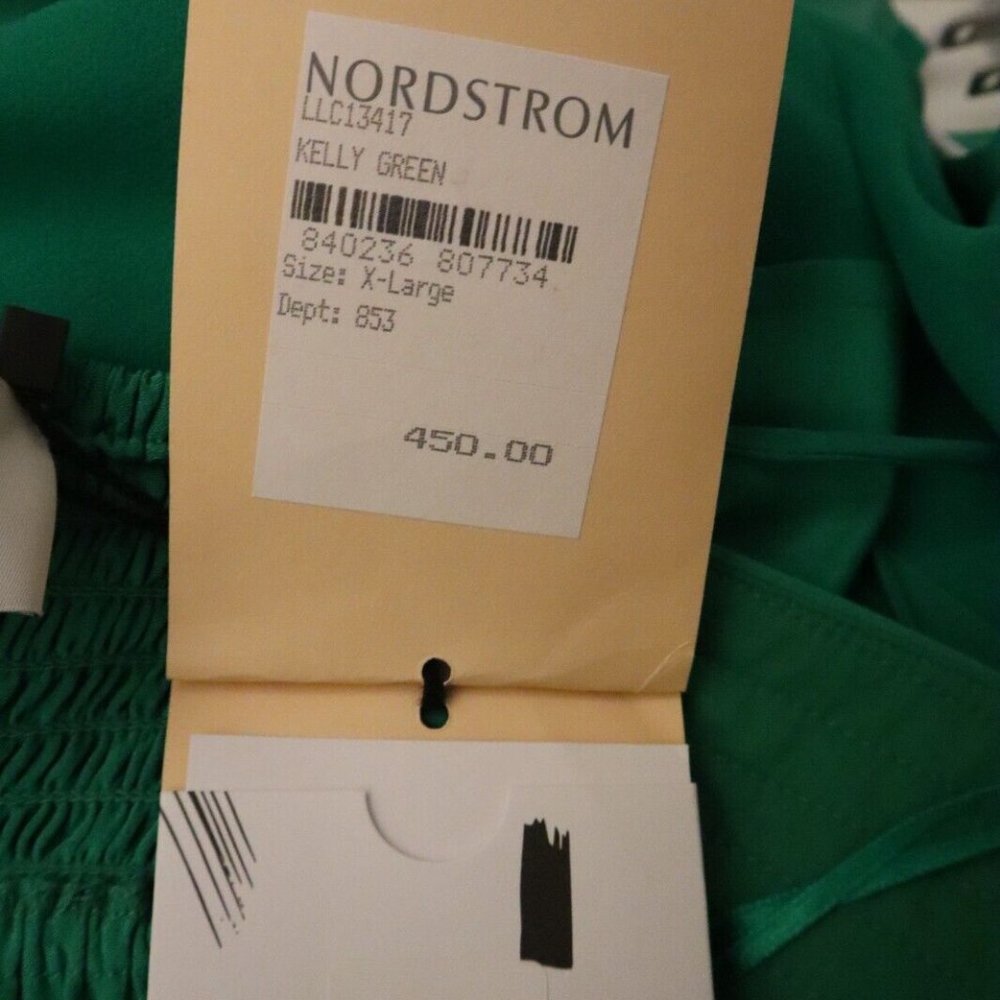 La Ligne Luca Midi Dress Kelly Green 100% Silk Women's Size XL New Tag $450 - Picture 10 of 10